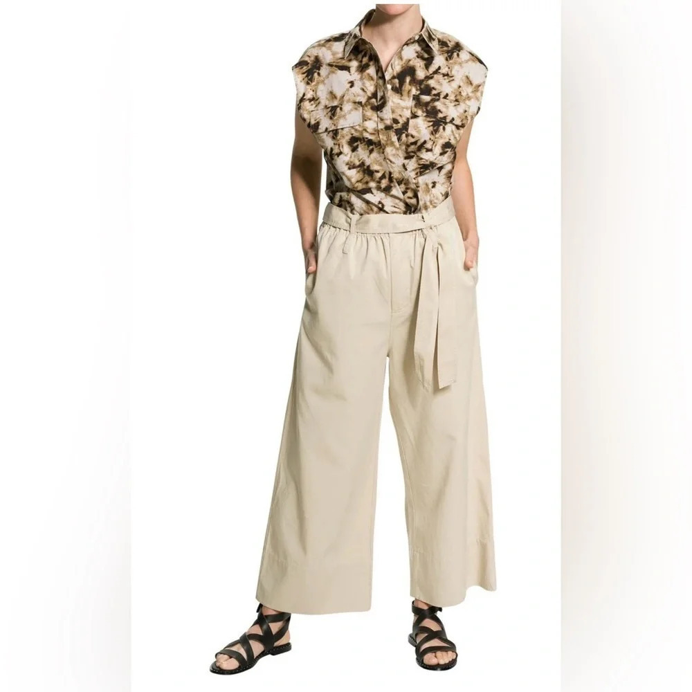 SAMSOE SAMSOE SLEEVLESS OVERSIZED TEA
SHIRT TOP - CAMO CLAY